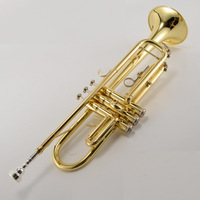 Professional Trumpet Musical Instrument Brass B Flat Electrophoresis Gold 3 Tone Trumpet for Beginner