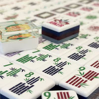 Ensemble de Mahjong Automatique Américain Moderne de Luxe Personnalisé, 160/166 Tuiles Acryliques Premium Gravées, Écologiques et Résistantes à l'Eau, pour