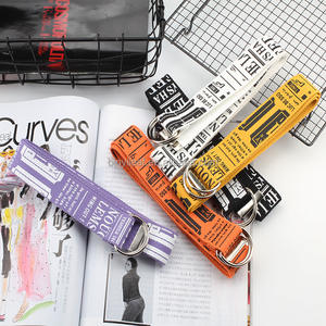 Correa de lona de nailon serigrafiada de seda con logotipo personalizado a la moda al por mayor, cinturón de cintura para hombre con doble anilla en D, hebilla de Metal - Product Image 4