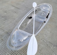 Haute qualité Tricon Transparent Kayak canoë Double-aviron bateau pagaie 2 personnes capacité cristal clair fond PC 6.2mm d'épaisseur> 4m