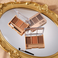 Palette de sourcils 3 couleurs, 1 cire à sourcils, 2 poudres à sourcils avec pinceau, multi-usages, longue tenue, pour un modelage naturel des sourcils, cosmétique de remplissage