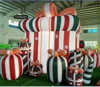 Ensemble de boîtes cadeaux gonflables de Noël personnalisées, boîtes cadeaux gonflables géantes avec nœud, kit de décoration gonflable de Noël pour centre commercial