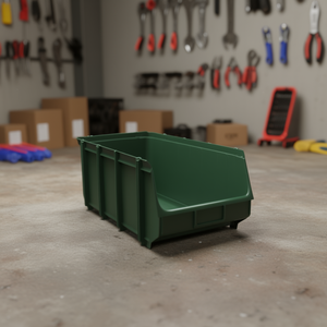 Contenedor de Almacenamiento de Herramientas, Caja Organizadora de Plástico Verde de 10L para Taller - Product Image 3