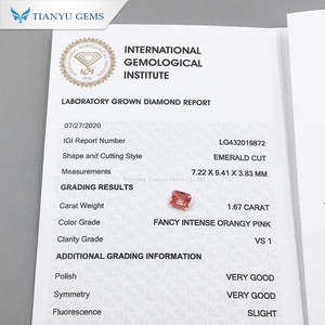 Tianyu Gems IGI Certificado Esmeralda Corte Rosa Laboratorio Diamante CVD - Product Image 5