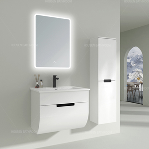 Promotional LED Mirror <strong>Bathroom</strong> Cabinet Set with Ceramic Basin for <strong>Vanities</strong> - Product Image 1