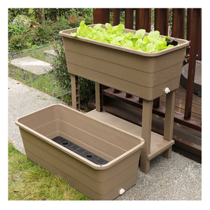 Support de sol pour jardinière surélevée à fleurs en plastique boîte de culture de légumes extérieure colorée lit de plantation surélevé de jardin de grande taille - Product Image 1