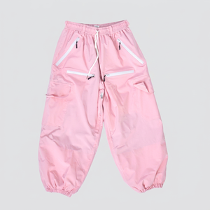 Pantalones de Nieve Unisex OEM Color Rosa, Impermeables, Resistentes al Viento, con Estampado, Bolsillos con Cremallera, Cintura con Cordón, Bolsillos Tipo Cargo, Ventilaciones, Puños Elásticos - Product Image 1