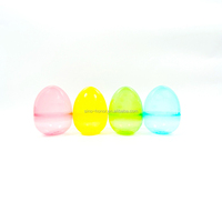 Œuf de Pâques en plastique imprimé en typographie, 10 cm, coloré, classique, décoratif, pour enfants