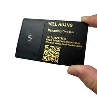 Tarjeta de Visita Metálica Negra en Plata y Oro con NFC, Tarjeta de Visita Digital Metálica con Caja de Regalo para Redes Sociales