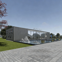 Casa Contenedor de Lujo Moderna y Personalizable, Tienda Comercial Modular Prefabricada para Comercio Minorista y Cafetería Portátil