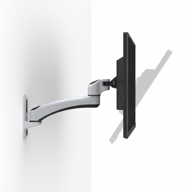 360 Degree Aluminum Wall Mount Stand for 15-27 Inch LCD LED Monitor 90 Degree Tilt Swivel 180 Rotation 360 White VESA