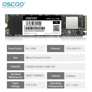 M.2 PCIe NVMe SSD ノートパソコン用内蔵ストレージ 128GB/256GB/512GB/1TB 701-800MB/s 読み書き速度 3年保証 - Product Image 2