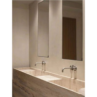 HZX Dalles de pierre naturelle de travertin rustique en marbre naturel de haute qualité pour comptoir de cuisine et évier de salle de bain
