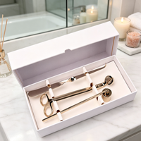 Kit d'entretien de bougies 3-en-1 en gros : Coupe-mèche, Éteignoir et Outil de trempage de mèche en acier inoxydable – Coffret cadeau pour marques de détail