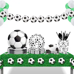 Capa de mesa para festas, estampada em PE, 130x220cm, plástico para decoração de festas, desenho esportivo, futebol, futebol, material de festa