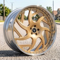 Jantes forgées en chrome doré de haute qualité, 2 pièces, 19, 20, 21, 22, 23, 24, 26 pouces, 5x114.3, 5x112, en alliage d'aluminium pour Honda Civic