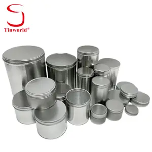 Shenglian Factory Custom Tinplate Container Round Cylindricity Tin Box Packaging Food Empty Metal Tin Can For Food With Lid