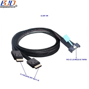 Cavo di Estensione Dati per Server PCI-E 5.<span class=keywords><strong>0</strong></span> GEN5 MCIO 8X 8i 74 PIN Host a <span class=keywords><strong>2</strong></span>* Splitter Oculink SFF-8611 4i 32Gbps 50CM 100CM - Product Image 1