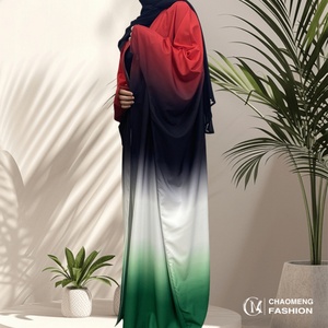 New Arrival Ombre Color <b>Abaya</b> Kimono with Batwing Sleeve <b>for</b> Muslim <b>Women</b> 6750# - Product Image 3