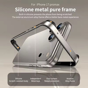Custodia per paraurti in alluminio con struttura in metallo per <span class=keywords><strong>iPhone</strong></span> 17 17 Pro 17 Pro Max 17 Air antiurto in Silicone custodia protettiva per paraurti del telefono - Product Image 5
