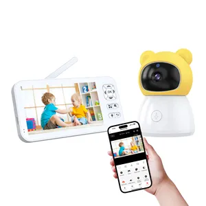 Nuevo monitor de bebé WIFI de 5 pulgadas 2K Cámara babyfone compatible con teléfono móvil y monitor