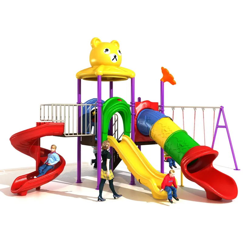 Scivolo sul cortile con altalena set da gioco per bambini attrezzature da parco giochi all'aperto facilmente assemblaggio Set gioco per bambini