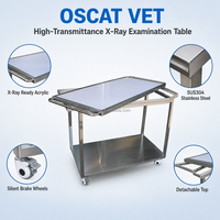 Table vétérinaire OSCAT en acrylique radiolucent, table en acier inoxydable 304, bureau mobile pour clinique vétérinaire professionnelle