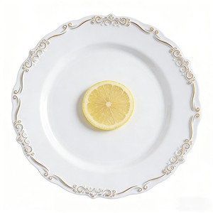 Platos Desechables de Plástico Modernos de Primera Calidad, 7/9/10 Pulgadas, con Borde de Encaje en Relieve, Vajilla <span class=keywords><strong>para</strong></span> Catering, Bodas y <span class=keywords><strong>Fiestas</strong></span> - Product Image 1
