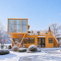 Conteneur de 20 et 40 pieds, style villa extérieure, en panneaux sandwich d'acier démontables, maisonnette préfabriquée, pour logement panoramique ou hôtel