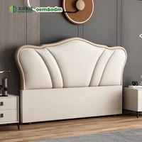 Nouvelle Arrivée Tête de Lit Rembourrée Design Pétale, Dossier Autoportant, Style Minimaliste Moderne, Cadre en Bois Massif, Tissu Technique