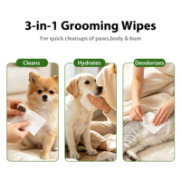 Lingettes désodorisantes pour animaux de compagnie à base de plantes avec bicarbonate de soude pour neutraliser les odeurs et le toilettage quotidien, hypoallergéniques, sans parfum, OEM ODM