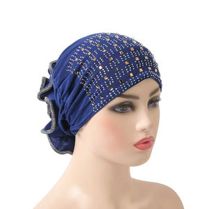 Yomo Hijab pour femmes musulmanes, sous-<span class=keywords><strong>foulard</strong></span>, turban à strass, fleur au dos, bonnet pour <span class=keywords><strong>perte</strong></span> de <span class=keywords><strong>cheveux</strong></span>, chimiothérapie, <span class=keywords><strong>foulard</strong></span> islamique, bonnet arabe, sous-<span class=keywords><strong>foulard</strong></span>, chapeau - Product Image 6