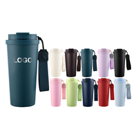 Gobelet de voyage isotherme en acier inoxydable à double paroi sans BPA de 600 ml, personnalisé, en stock, avec couvercle à paille 2-en-1