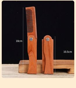 Custom logo Printed Factory Wholesale Portable Sandalwood Foldable Comb Custom Folded Pocket <b>Beard</b> <b>Care</b> Comb - Product Image 2
