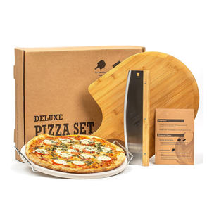 Ensemble de 4 pierres <span class=keywords><strong>à</strong></span> <span class=keywords><strong>pizza</strong></span> durables avec <span class=keywords><strong>pierre</strong></span> <span class=keywords><strong>à</strong></span> cuire en cordiérite résistante <span class=keywords><strong>à</strong></span> la chaleur de 15 pouces, pelle en bambou de 22 pouces, poignée en bois, coupe-<span class=keywords><strong>pizza</strong></span> - Product Image 1
