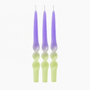 Bougies de dîner coniques en spirale de couleur mélangée longue <span class=keywords><strong>cire</strong></span> de <span class=keywords><strong>tige</strong></span> de dégradé pour les décorations de mariage et de vacances-pour Noël et Pâques - Product Image 1
