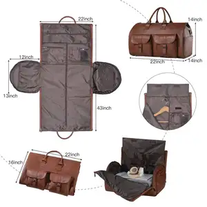 Luxury Designer Durable Faux Leather Waterproof Travel Bag Messenger Bag Foldable Travel Garment Bag