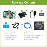 Kit Raspberry Pi 5 con Opzioni di RAM da 2GB, 4GB, 8GB, Processore BCM2712 Quad-core 2.4GHz, Accessori Waveshare, Dissipatore di Calore e Case A236