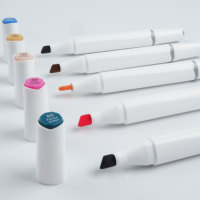 Ensemble de 60 marqueurs à alcool à double pointe, pointe de pinceau manga, pointe biseautée, double extrémité, pour le dessin artistique et l'esquisse
