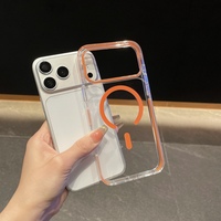 Nouvelle coque de téléphone transparente bicolore anti-jaunissement pour iPhone 18 17 Pro Max, coque magnétique transparente pour iPhone 16 15 14 13 12