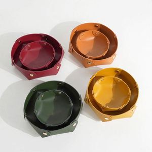 Plateau de rangement pliable moderne en cuir PU avec logo personnalisé pour clés, bijoux et ornements de bureau - Product Image 2