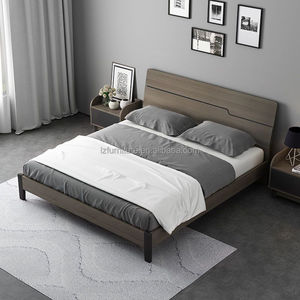Customized <b>Queen</b> King <b>Size</b> Solid Wood Platform Hotel <b>Bed</b> <b>Frame</b> with Headboard For 3 Star Hotles Bedroom Set Furniture - Product Image 4