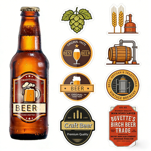 Etichette Adesive Personalizzate per <span class=keywords><strong>Vino</strong></span> <span class=keywords><strong>Rosso</strong></span> e Birra Bianca con Logo Stampato, Goffratura e Stampa UV - Product Image 3