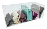 Nouvelle conception 2026 : Boîte de rangement transparente en acrylique de luxe moderne, amovible et autoportante pour sacs à main, étui transparent pour sacs