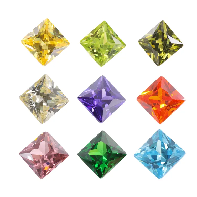 Redleaf Jewelry 5a cz stones Loose Gemstone square Cubic Zirconia diamonds
