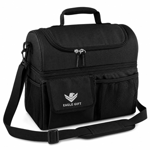 Custom Logo Insulated Polyester Cooler Lunch Bag with Double Chamber 20L Capacity Waterproof Zipper Closure for Food Storage - Product Image 5