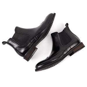 Luxurious New Men's Genuine Leather square Toe Anti-slip Waterproof <b>Shoes</b> Custom-made Laces Formal Business Style High Quality - Product Image 3