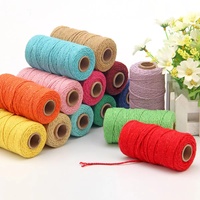 Usine en gros durable haute ténacité 100% coton macramé cordon 2mm enduit emballage corde pour vêtements chaussures maison sacs