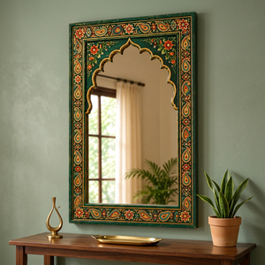 Miroir mural décoratif en fer Aqdus Saleem, style bohème, motif floral Paisley, écologique, pour mariage, décoration murale pour salon - Product Image 3