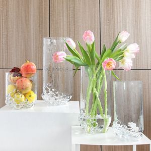 Jarrón de Vidrio Transparente, Estilo Nórdico, de Alta Gama, para Hoteles, Modelo de Habitación, Estilo Ligero y Lujoso, Creativo, para Arreglos Florales - Product Image 1